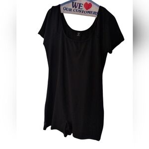 NIB Sleek Black Short Sleeve Romper